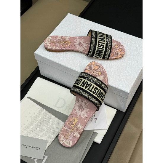 DIOR DWAY SLIDE Embroidered Cotton