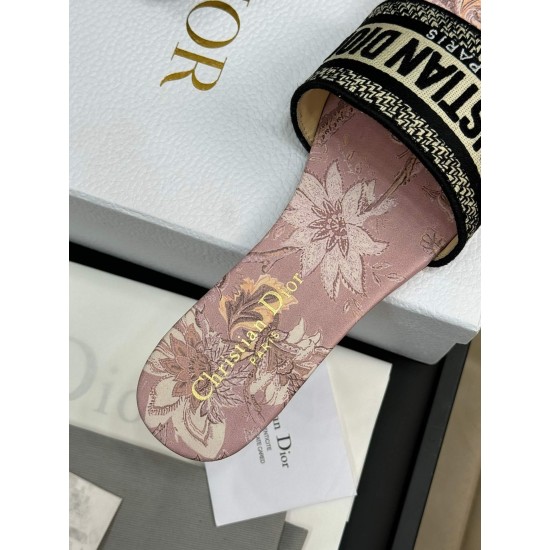 DIOR DWAY SLIDE Embroidered Cotton