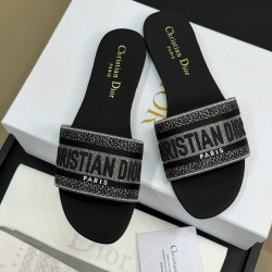 DIOR DWAY SLIDE Embroidered Cotton