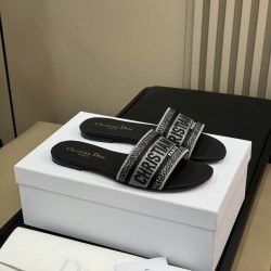 DIOR DWAY SLIDE Embroidered Cotton