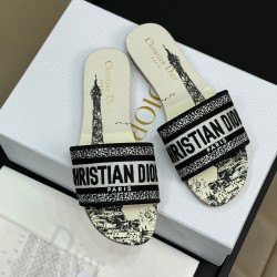 DIOR DWAY SLIDE Embroidered Cotton