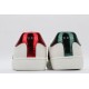 GUCCI Ace Web-Trim Bee Sneakers  White Leather Embroidered Ace Sneakers