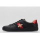 GUCCI Ace Bee-Embroidered Sneakers Black Leather Ace Embroidered Sneakers 