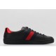 GUCCI Ace Bee-Embroidered Sneakers Black Leather Ace Embroidered Sneakers 