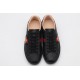 GUCCI Ace Bee-Embroidered Sneakers Black Leather Ace Embroidered Sneakers 