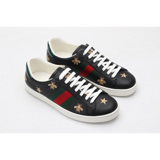 GUCCI Ace Bee Sneakers Black Leather Ace Embroidered Sneakers