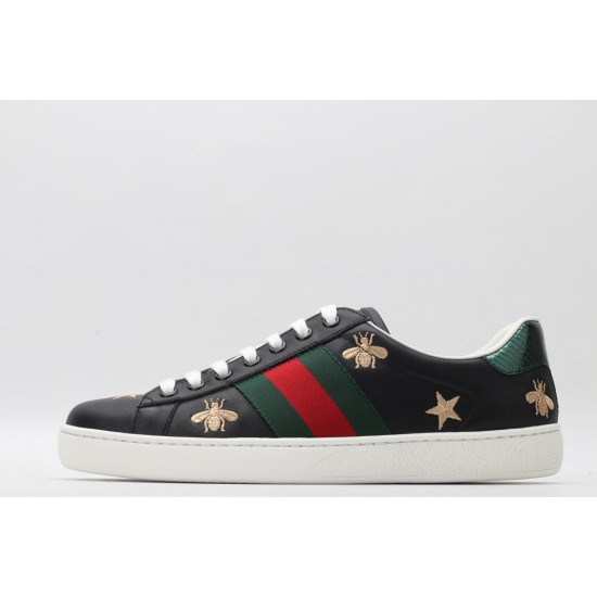 GUCCI Ace Bee Sneakers Black Leather Ace Embroidered Sneakers