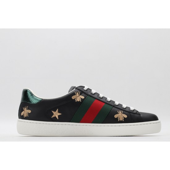 GUCCI Ace Bee Sneakers Black Leather Ace Embroidered Sneakers