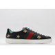 GUCCI Ace Bee Sneakers Black Leather Ace Embroidered Sneakers