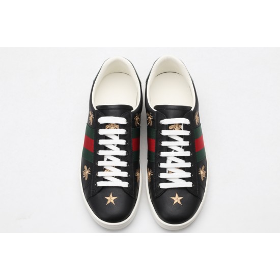 GUCCI Ace Bee Sneakers Black Leather Ace Embroidered Sneakers