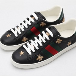 GUCCI Ace Bee Sneakers Black Leather Ace Embroidered Sneakers