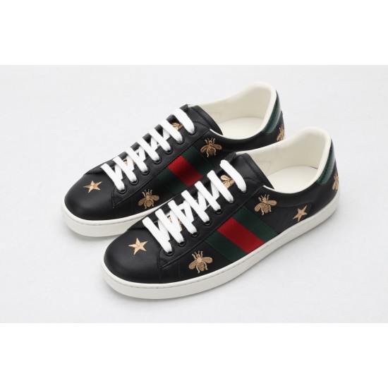 GUCCI Ace Bee Sneakers Black Leather Ace Embroidered Sneakers