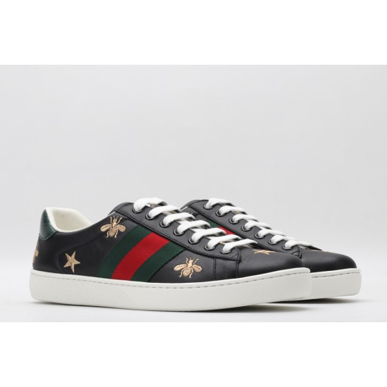 GUCCI Ace Bee Sneakers Black Leather Ace Embroidered Sneakers