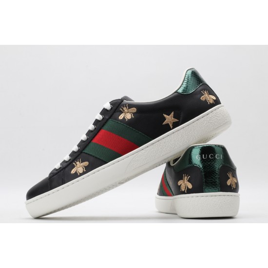 GUCCI Ace Bee Sneakers Black Leather Ace Embroidered Sneakers