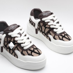 VALENTINO GARAVANI Rockstud Untitled Leather Platform Sneakers  